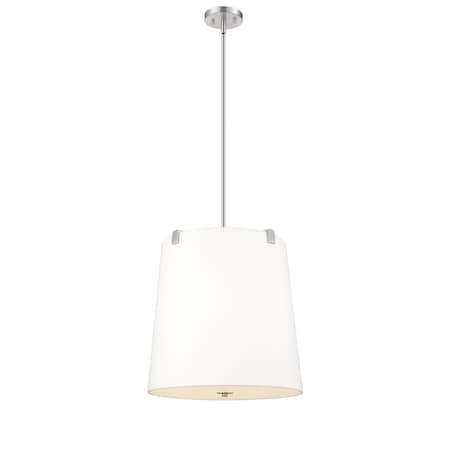 Z-Lite Weston Pendant, 5-Light, 18 In.W x 18 In.H, Brushed Nickel/White Linen 3501P18-BN